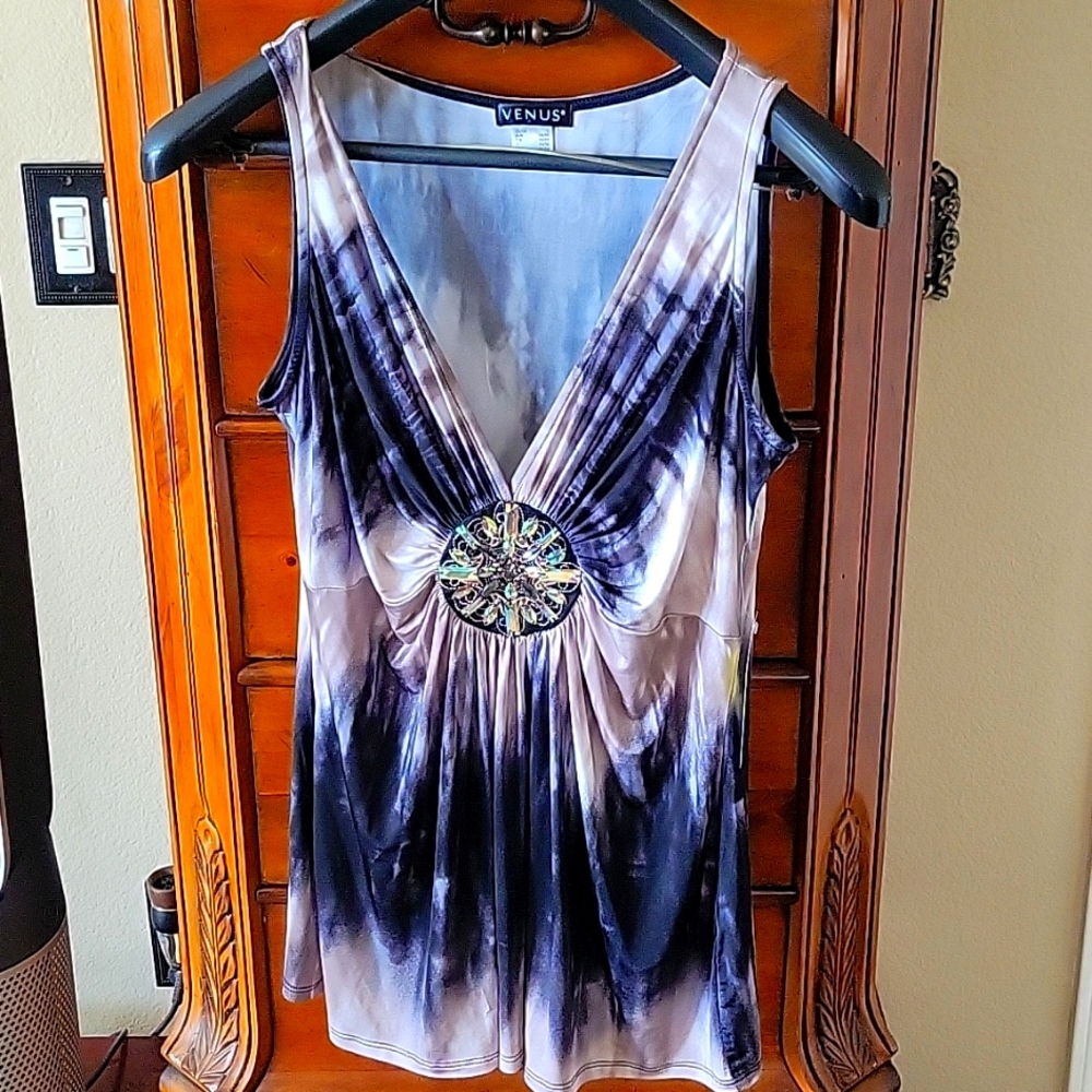 Venus NWT tie dye embellished top.